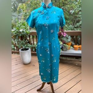 NWT Authentic Cheongsam Dress Blue Size 6